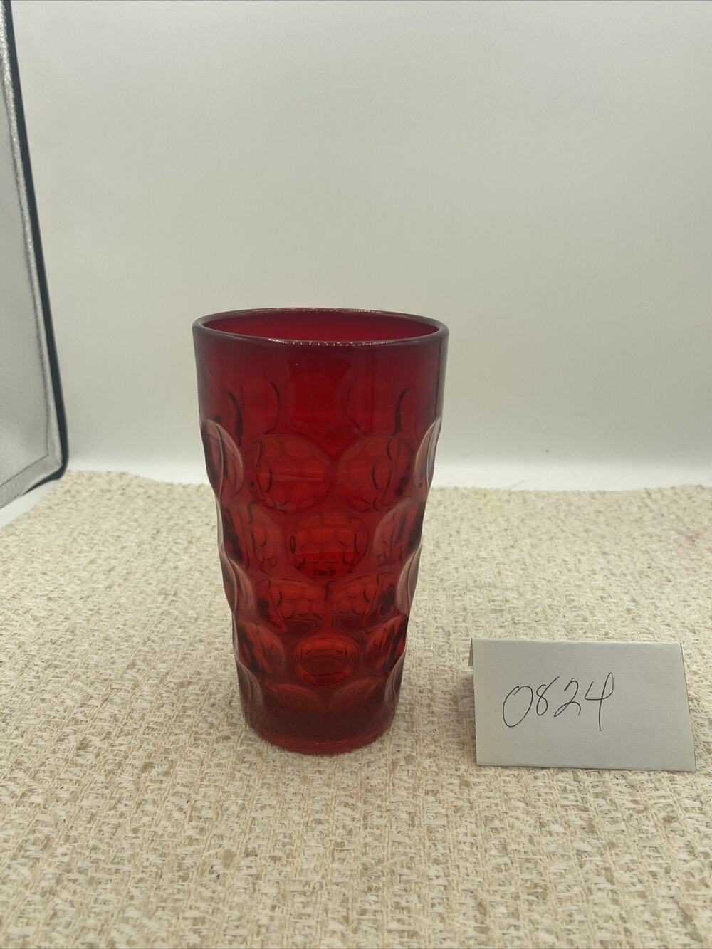 Vintage Imperial Glass Provincial Dark Ruby Flat Iced Tea/ Water Glass Tumbler